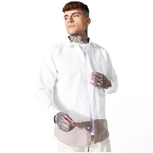 NWT Boohoo Man Spliced Twill Overshirt / Shirt Jacket